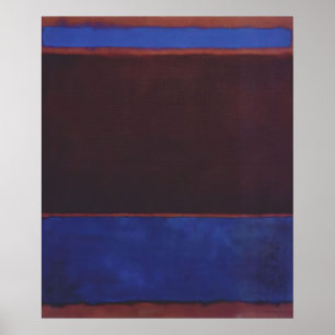 Póster Mark Rothko - No. 3 (Azul brillante, marrón, azul 