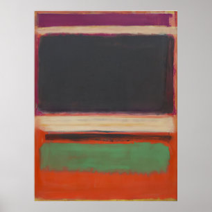 Póster Mark Rothko - No.3No.13 (Magenta, Negro, Verde sob