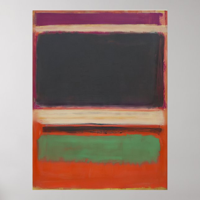 Póster Mark Rothko - No.3No.13 (Magenta, Negro, Verde sob (Frente)