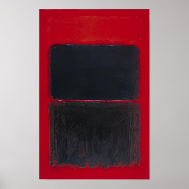 Póster Mark Rothko - Rojo Claro Sobre Negro - 1957 (Frente)