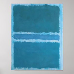 Póster Mark Rothko - Sin título (Azul dividido por azul)
