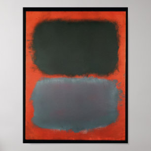Póster Mark Rothko - Sin título (gris, gris sobre rojo) -