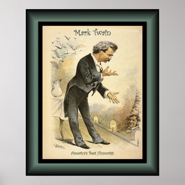 Póster Mark Twain ~ El mejor humorista estadounidense ~ (Frente)