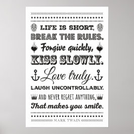 Póster Mark Twain - Rompe las reglas