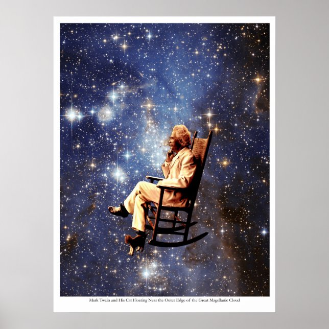 Póster Mark Twain y su gato (Frente)