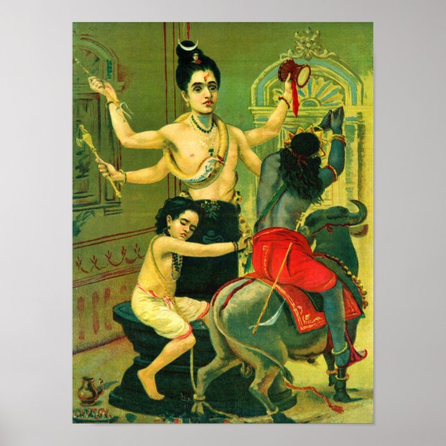 Póster Markendaya por Raja Ravi Varma (Frente)