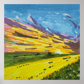 Póster Marker Landscape Painting 