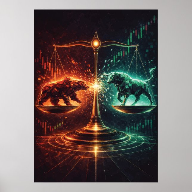 Póster Market Equilibrium, Day Trading, Abstract Geometry (Frente)