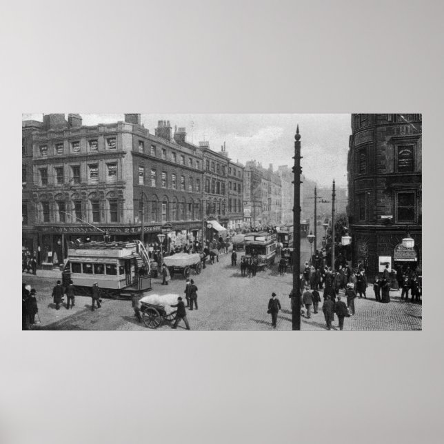 Póster Market Street, Manchester, c.1910 (Frente)