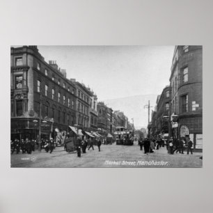 Póster Market Street, Manchester, c.1910 2