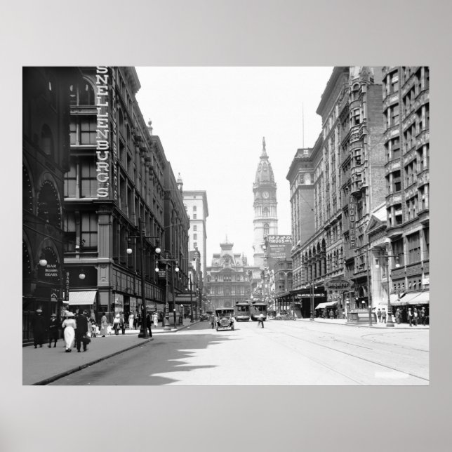 Póster Market Street, Philly, años 1910 (Frente)