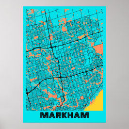Póster Markham - Canada Gloria City Map