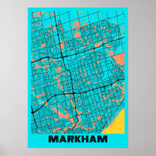 Póster Markham - Canada Gloria City Map