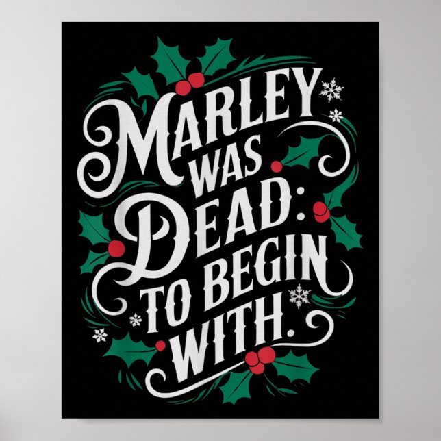 Póster Marley Was Dead_ To Begin With Funny Novelty Chris (Frente)