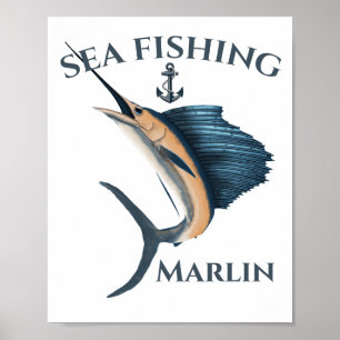 Póster Marlin Deep Sea Fishing