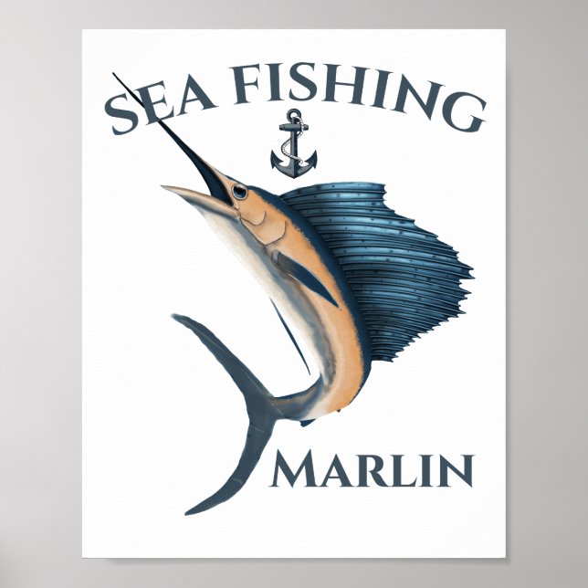 Póster Marlin Deep Sea Fishing (Frente)