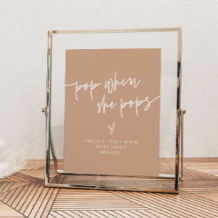 Póster MARLO Boho Beige y Cream Pop cuando cocina Rótulo