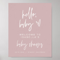 MARLO Boho Dusty Rosa Poster de bienvenida de Baby