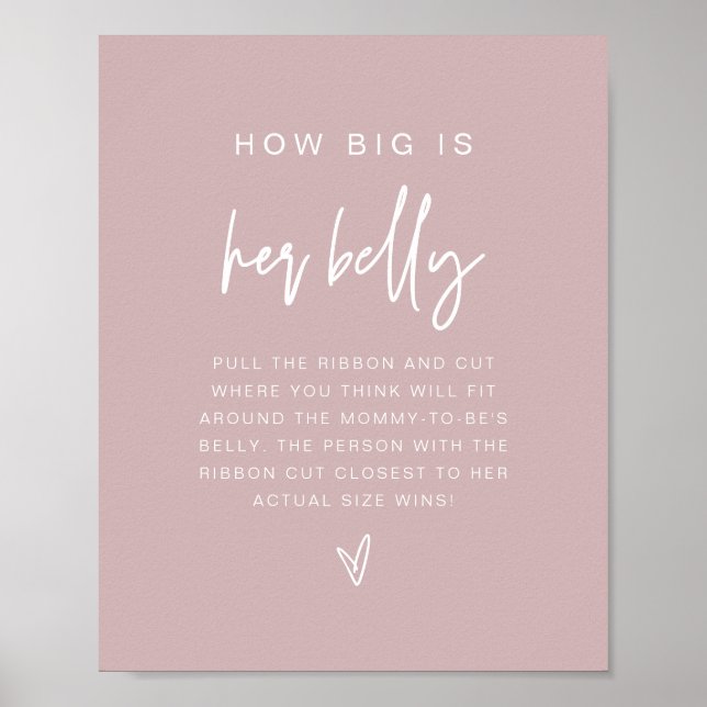Póster MARLO Boho Dusty Rose How Big is Her Belly Game  (Frente)