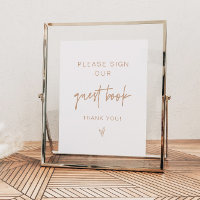 MARLO Boho Earth Toned Beige Guestbook Rótulo