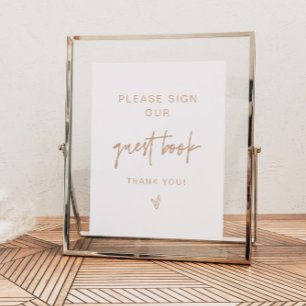 Póster MARLO Boho Earth Toned Beige Guestbook Rótulo