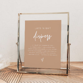 Póster MARLO Boho Earth Toned Night Diapers Game