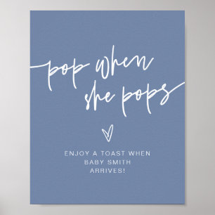 Póster MARLO Dusty Blue Bohemian Pop Cuando Pops Rótulo
