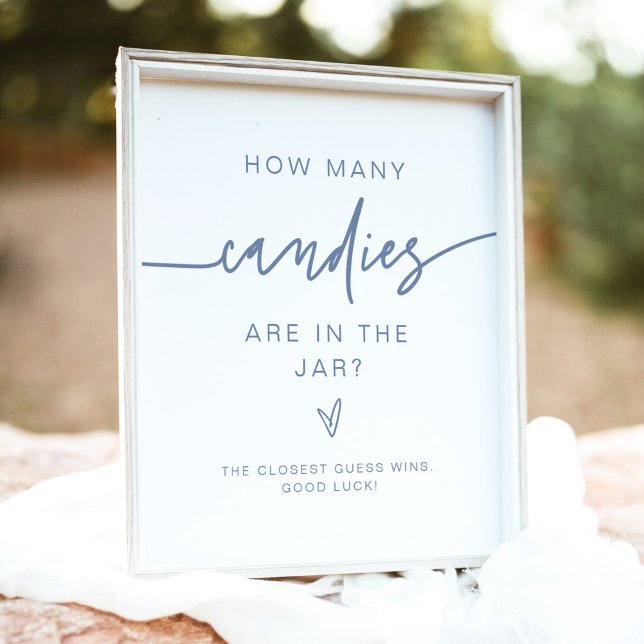 Póster MARLO Dusty Blue Cuántos Candies Juego Baby Shower (Subido por el creador)