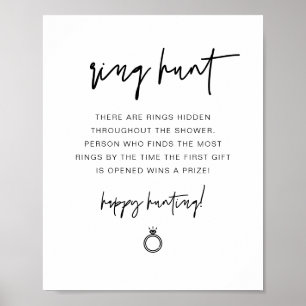 Póster MARLO Juego de búsqueda de anillo de boda boho mod