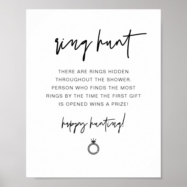 Póster MARLO Juego de búsqueda de anillo de boda boho mod (Frente)