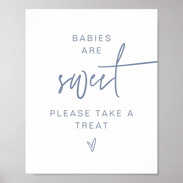 Póster MARLO Moderno Boho Dusty Blue Babies Son Dulces Ró (Frente)