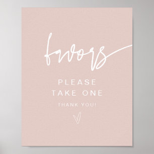 Póster MARLO Moderno Boho Rubor Pink Favor Rótulo