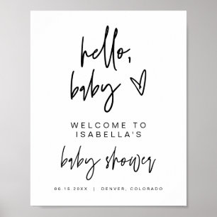 Póster MARLO Negrita Poster de bienvenida de Baby Shower 