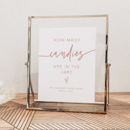 Póster MARLO Rubor Rosa Cuántos Canales Juego Baby Shower