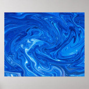 Póster Mármol azul simple y elegante