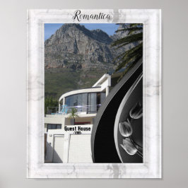 Póster Mármol blanco - Tulipanes abstractos negros