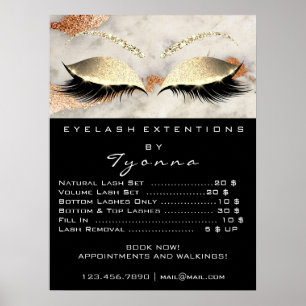 Póster Mármol Copper Gray Makeup Ojos Cae Precios