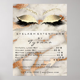Póster Mármol Copper Gray Makeup Ojos Cae Precios