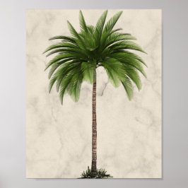 Póster Mármol de champán de palmera elegante tropical