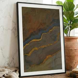 Póster Mármol de geoda en tonos terrosos abstractos