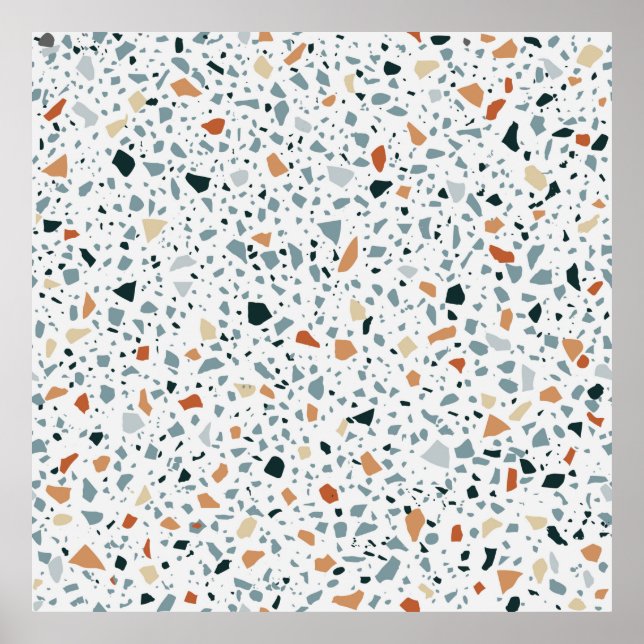 Póster Mármol de suelo de Terrazzo sin soldadura artesana (Frente)