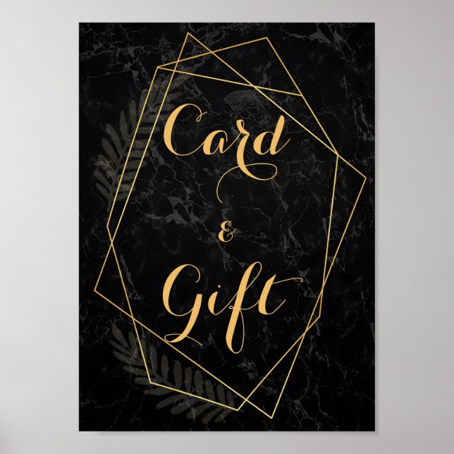 Póster Mármol Falso Geométrico Tarjeta y Regalo (Frente)