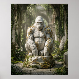 Póster Mármol Gorila Hiedra Ruinas