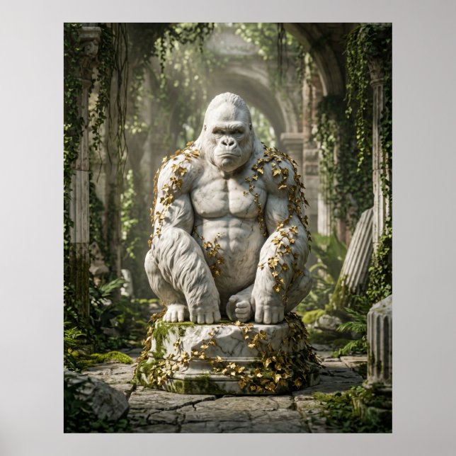 Póster Mármol Gorila Hiedra Ruinas (Frente)
