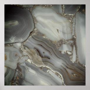 Póster Mármol gris con vena de oro