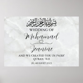 Póster Mármol minimalista Boda musulmán Poster