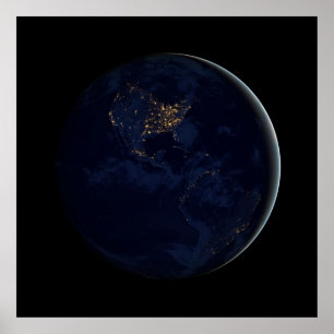 Póster Mármol negro - América de noche