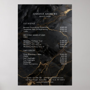 Póster Mármol, negro-oro, salón