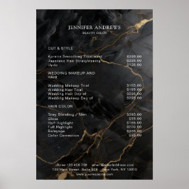 Póster Mármol, oro negro, salón