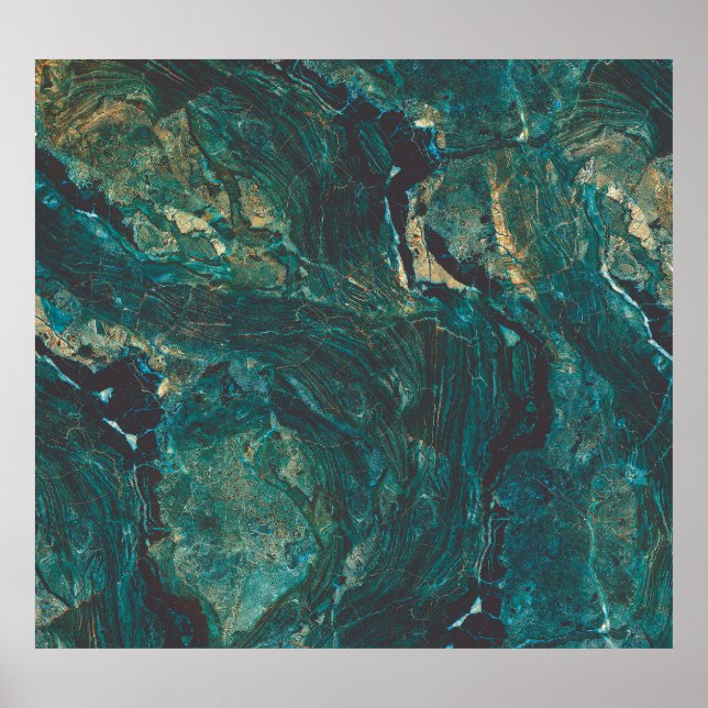 Póster Mármol verde oscuro: textura lujosa. (Frente)